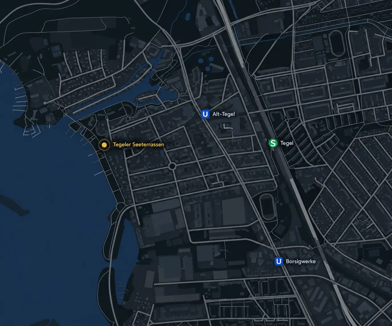 Lageplan der Tegeler Seeterrassen in Berlin-Tegel